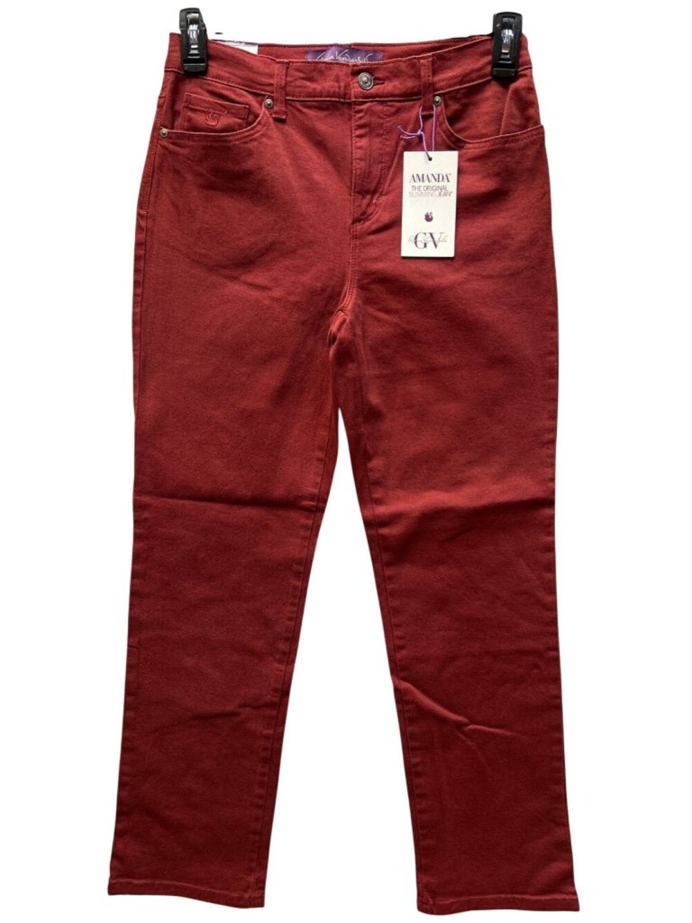 Gloria Vanderbilt Womens Size 6P AVERAGE Amanda Slimming Red Jeans Cotton Blend